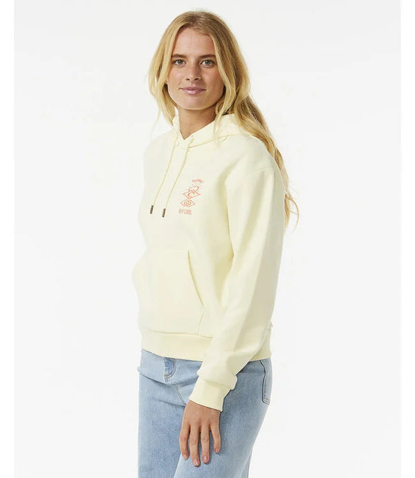 RIP CURL SEARCH ICON RELAXED HOOD - LEMON ICE