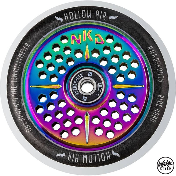 Nkd Hollow Air Stuntstep Wheel 110Mm / White-Rainbow